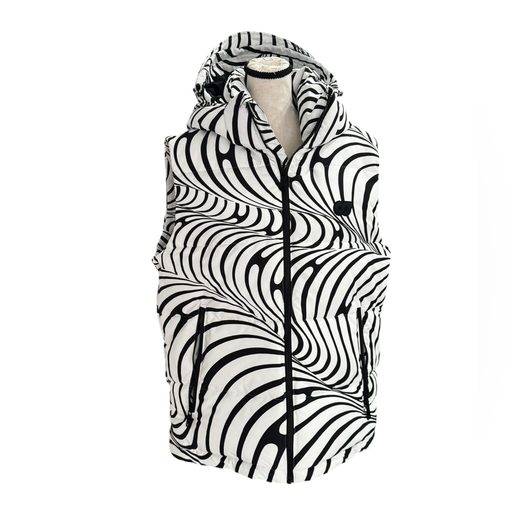 Bnwt Alphatauri X B. Monroe Stripe Down Vest In White Sz.M
